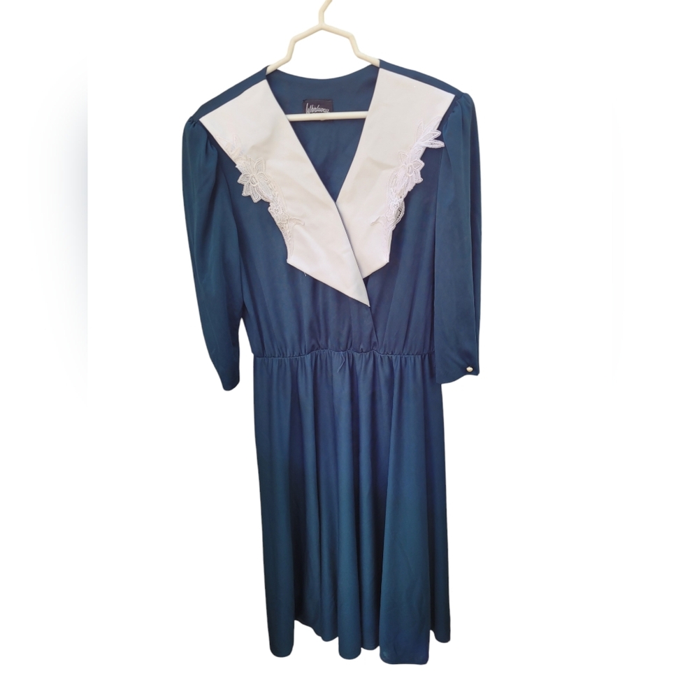 Vintage 80s 90s Whirlaway Green Dress 14 Modest